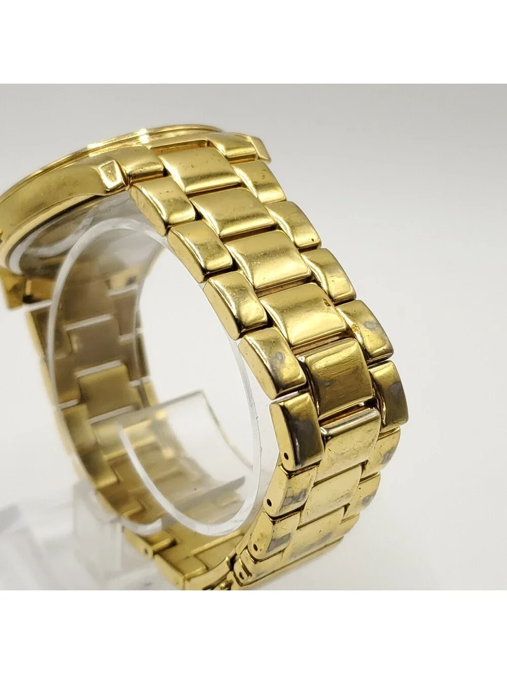 Betsey Johnson Rhinestone Bezel Gold Tone Womens Watch 39mm New Battery